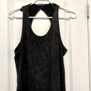 Black acid wash maxi dress